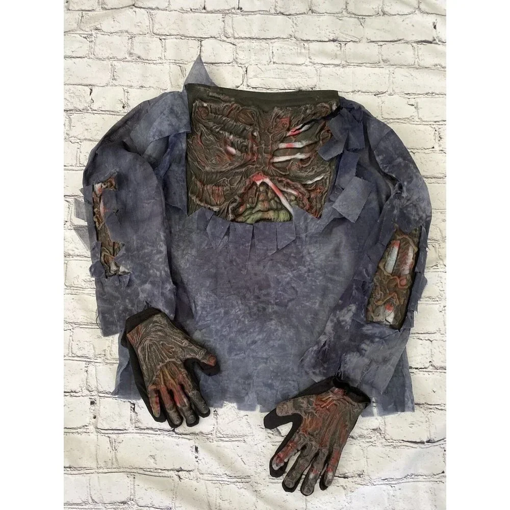 Costume Rotten‎ Walking Corpse Zombie Top Gloves Costume Kids Size M 8-10 NWOT